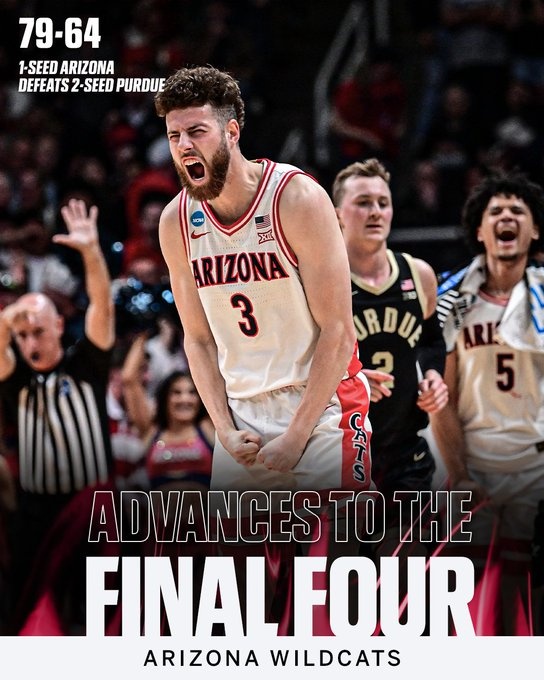 开云官网-亚利桑那大学淘汰普渡大学晋级4强 25年来首次打进NCAA锦标赛4强